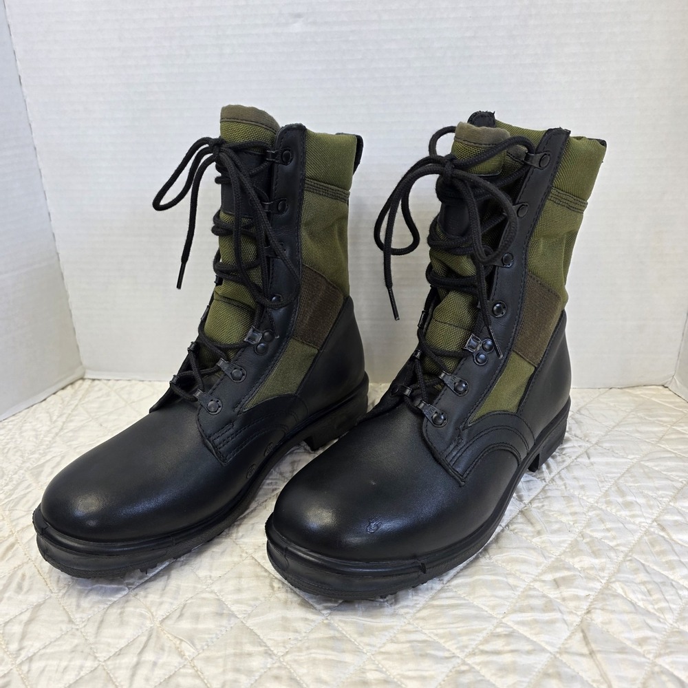 New Original German Army Tropical Boots BALTES Black/OD Green Canvas Military 41